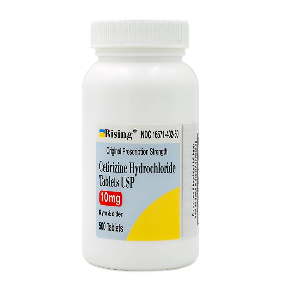 Rising Pharma - Cétirizine HCL 10 mg - Comprimés d'allergie saisonniers antihistaminiques - 500 Comprimés