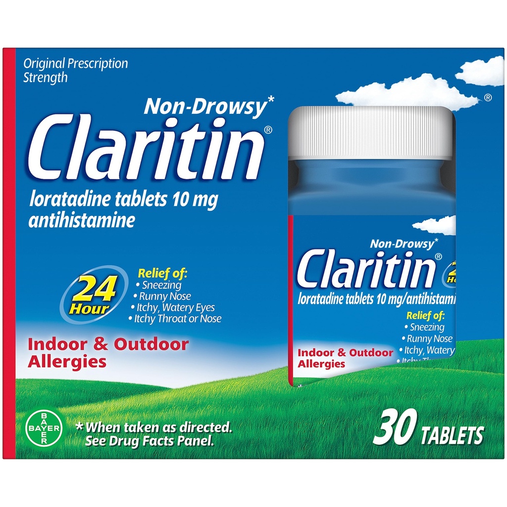 Claritin 24 HR Non Drowsy Allergy Medicine, Loratadine Antihistamintabletten, 30 Ct