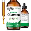 Teinture de cilantro sauvage et biologique - Détox à base de plantes avec extrait de cilantro - Supplément de feuille de coriandre liquide - gouttes végétaliennes, sans sucre et sans alcool - 4 fl oz