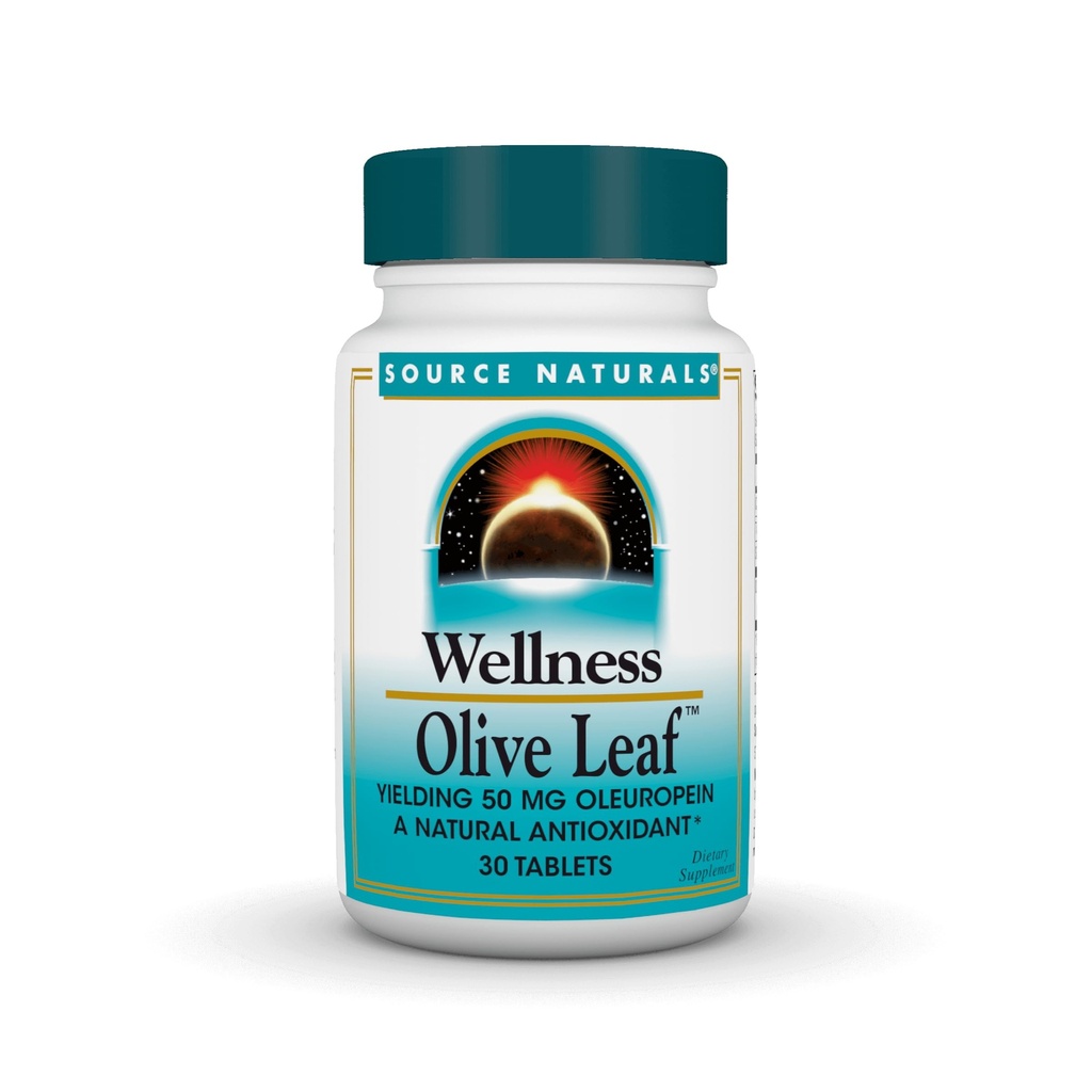 Source Naturals Wellness Olive Leaf - Yielding 100 mg Oleuropein a Natural Antioxidant* - 30 Tablets