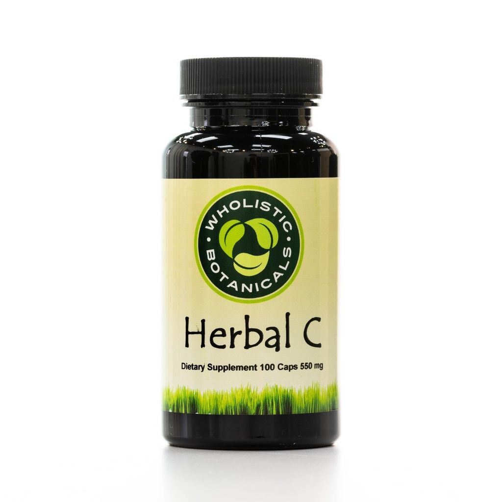 Herbal C Kapsel — Vitamin C Ergänzungen — Antioxidans und Immunsystem Booster, Nebennieren Drüsen und Verdauungsunterstützung — 100 ct