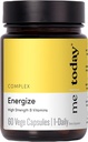 mir heute Energise Supplement Super B Vitamin B Complex für Männer und Frauen - B6, B12 mit Vitamin C, Zink, Ashwagandha und Sibirische Ginseng - Energie und Immununterstützung - Vegan, 60 Servietten