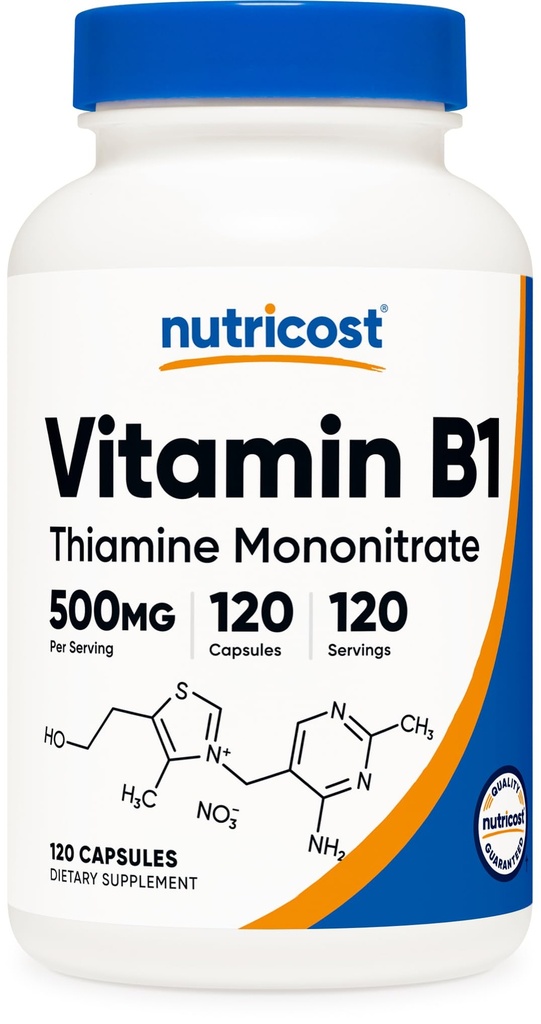 Nutricost Vitamine B1 (Thiamine) 500mg, 120 Capsules
