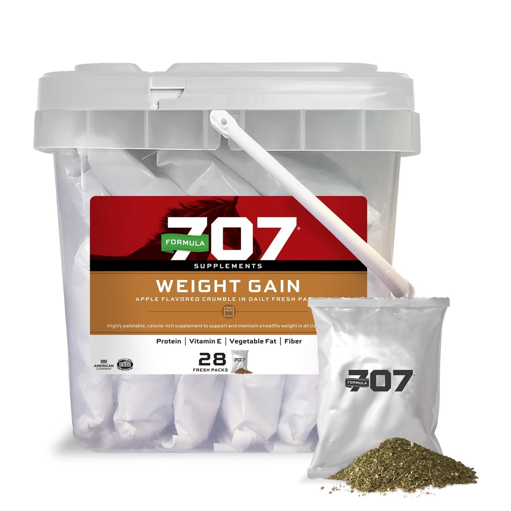 Formel 707 Weight Gain Equine Supplement, Daily Fresh Packs, 28 Day Supply - Palatable, Calorie-Rich Nutritional Support für Hard-to-Keep und Senior Horses