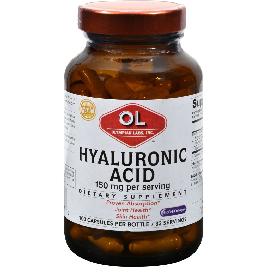 Olympians Labs Hyaluronique Acid 150mg.99 Capsules Soutenir les tissus conjonctifs et les articulations sains - Promouvoir la peau saine jeune