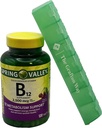 Spring Valley Vitamine B12 Comprimés à distribution rapide Supplément alimentaire, 2 500 Mcg, Cherry Flavor, 120 Compter avec l'organisateur gratuit Grafton Way Pill