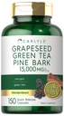 Carlyle Grapeseed, Grüner Tee, Pine Bark | 15.000mg | 150 Kapseln | Non-GMO und glutenfreie Ergänzung