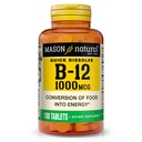 MASON NATURAL Vitamine B12, 1000 mcg Dissoudre rapidement les comprimés, Absorption rapide complexe B pour soutenir l'énergie normale et la fonction nerveuse, 100 comprimés