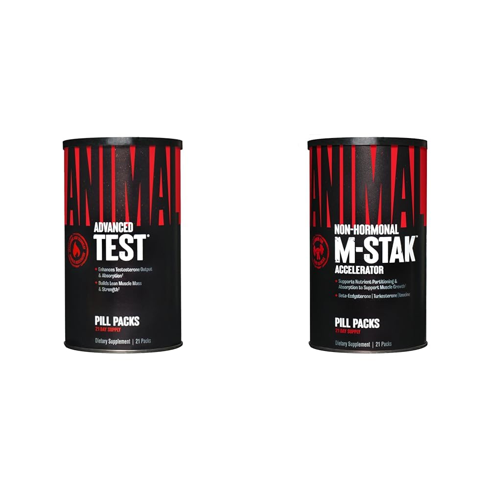 Essai animal Testostérone Booster 21 Jour Cycle et M-Stak Hard Gainer Muscle Building Stack 21 Compte