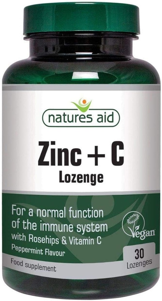 Natures Aid Vegan Zink Lozenges Peppermint 30 Tabletten