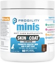 Nootie Progility Mini Skin & Coat Supplement für kleine Hunde, Fischöl unterstützt gesunde Haut & Coat, 60 Soft Chews pro Container