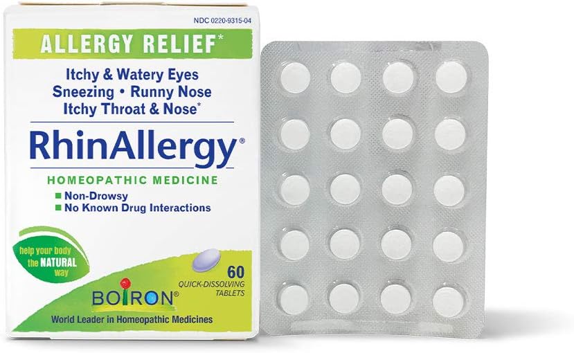 Boiron RhinAllergy Tablets für Relief von Allergy Symptome von Niesen, Runny Nose, und Itchy Eyes oder Throat - 60 Count