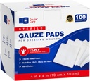 100pc Große sterile Gauze Pads 4x4 Steril für Wunden Bulk - 12ply Woven Gauze Sponges 4x4 Steril - USP IV Atmungsaktives Mesh 4x4 Gauze Pads Steril für verbesserte Absorption - Erste Hilfe Medizin