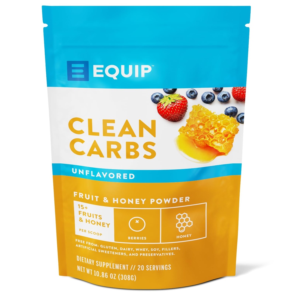 Equip Foods Nettoyer les glucides (en anglais) 15+ Fruits et miel Superfood Powder (en anglais) Post Workout Recovery Powder (en anglais) Antioxydants, supplément glucidique (en anglais)