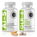 Intestinal Fortitude AI-5 & GLR-6 Verdauungsergänzungsmittel Bundle w/Glutamin, Turmeric, Curcumin für Gut Health Capsule Supplement & Support Digestive Health, Non-GMO, Dairy Free - 30-tägige Versorgung