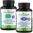 ForestLeaf Riboflavin & Magnesium Migraine Supplement - Riboflavin 400mg für Kopfschmerzen Relief - Ultimate Magnesium Bundle mit B2 Vitamin 400mg für Kopfschmerzen Migraine Relief Kapseln