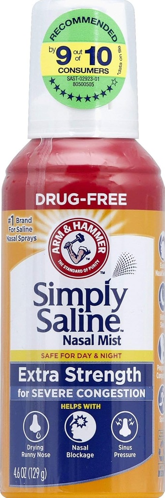 Einfach Saline Adult Nasal Mist, Allergy & Sinus Relief, Extra Strength, 4.6 Fl Oz,Multi Color