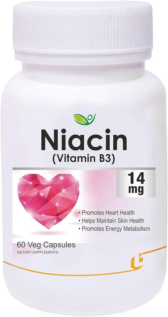 Générique VEDA Nutraceuticals 14mg Vitamine B3 avec Inositol 50mg Supplément - 60 Capsules de Veg