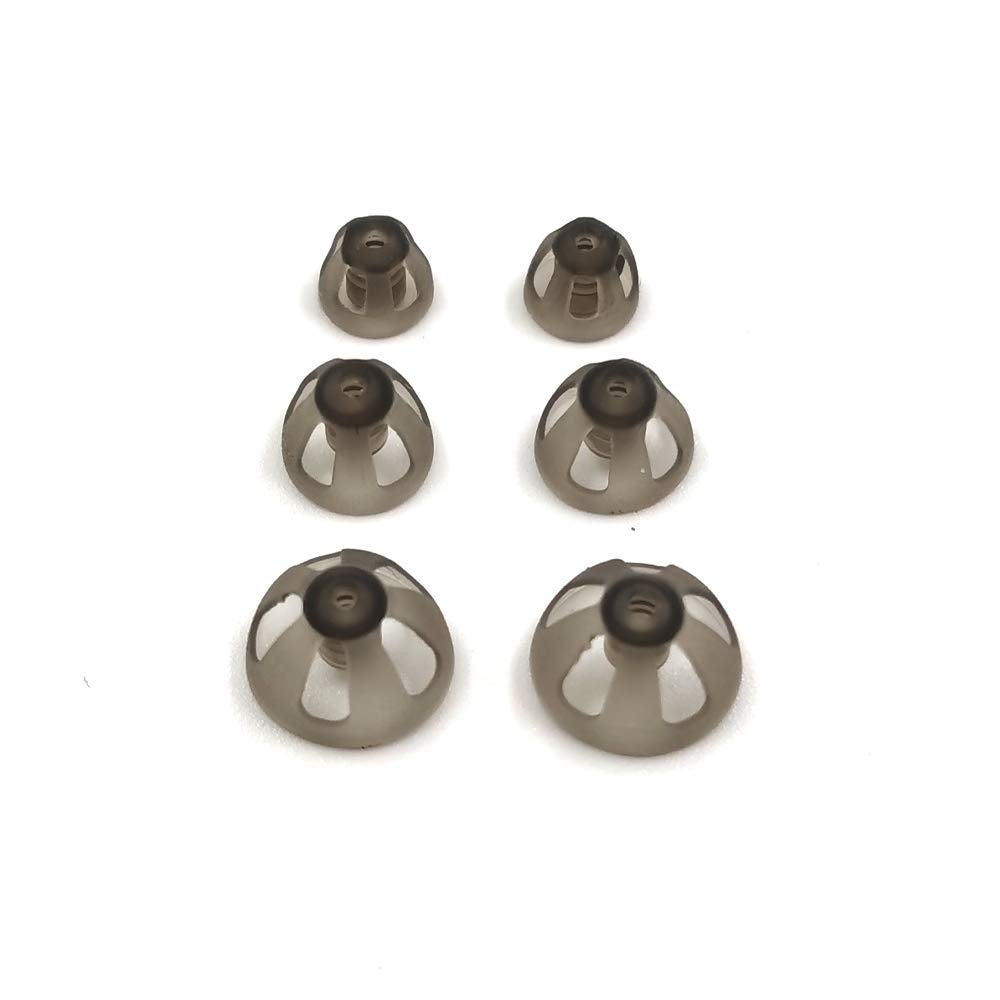 Hörhilfe Domes Smoky Gray Tips Ohr Stücke bequem für Open Fit BTE Sound Amplifier PSAP Kit unsichtbar, außer RIC 5+8+10mm(Mixed * 6)