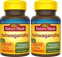La nature fait Ashwagandha Capsules 125mg pour le soutien du stress, 60 Capsules, 60 jours d'approvisionnement (paquet de 2)