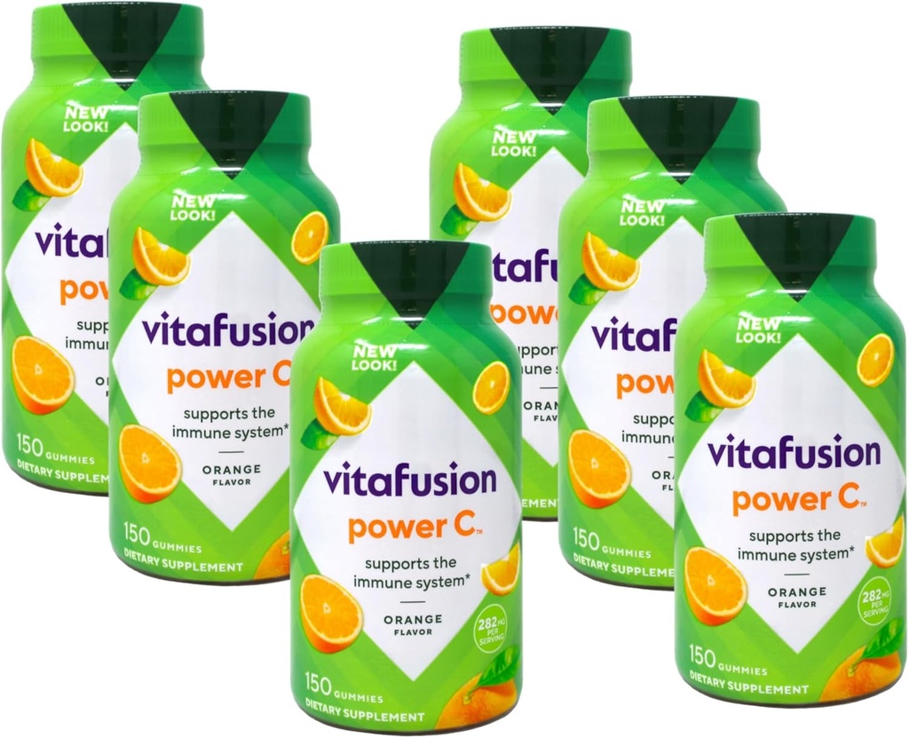 VitaFusion Power C Gummy Vitamine für Erwachsene Absolut Orange - 150 ct, Packung von 6
