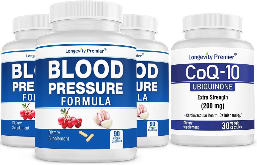 [BP Value Pack] Longévité Formule de pression artérielle 90 capsules x 3 bouteilles avec 1 bouteille libre de CoQ10 [30 capsules]