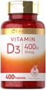 Carlyle Vitamin D3 400iu (10mcg) | 400 Tabletten | Wertgröße | Vegetarisch, Non-GMO, und Glutenfreie Formel | Vitamin D Ergänzung
