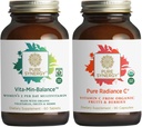 PURE SYNERGY Femmes Multivitamine, stress et énergie Essentiels Ensemble de nourriture entière Multi avec adaptogènes