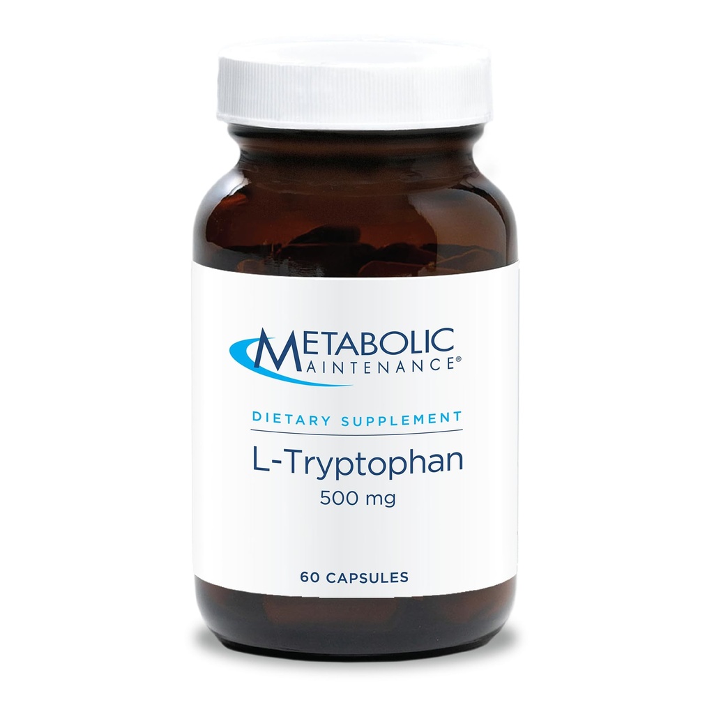 Metabolische Wartung L-Tryptophan - 500mg Aminosäure in der "freien Form" für eine ausgezeichnete Absorption + Vitamin B6 - Mood + Appetit Ergänzung, Vegan + keine Füllstoffe (60 Kapseln)
