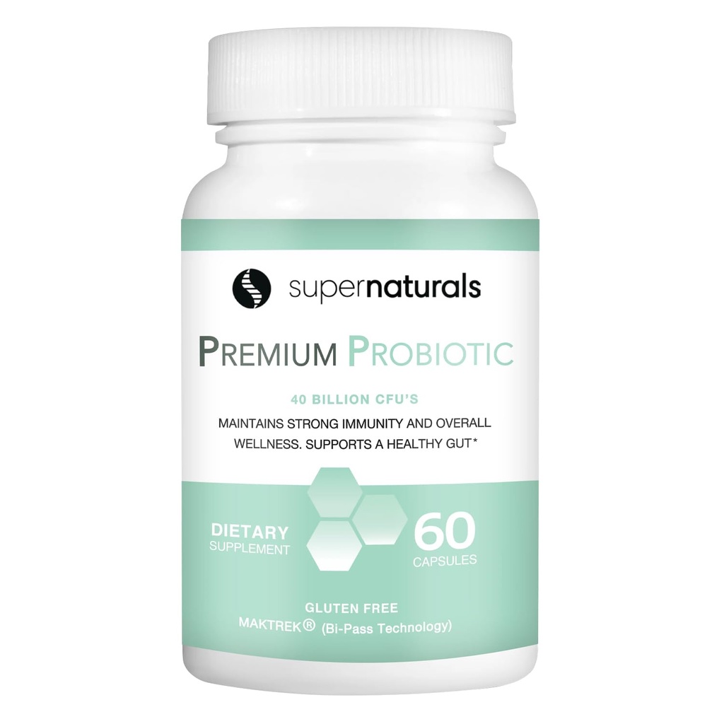 Probiotiques Premium, 40 milliards de CFU Probiotiques pour la santé digestive, fabriqués avec la technologie MAKTrek Bipass, probiotiques pour la santé des femmes et des hommes, 60 capsules probiotiques