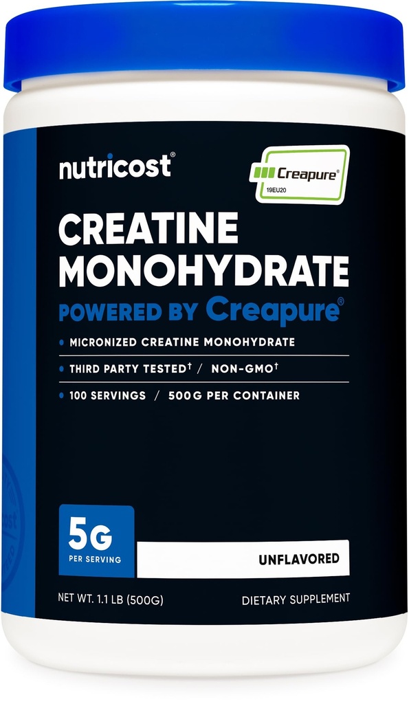 Nutricost Creapure® Créatine Monohydrate 500 grammes