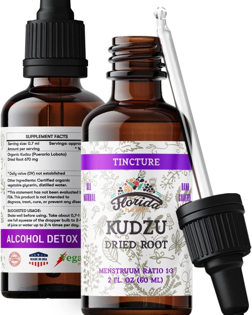 Kudzu Extrakt - Kudzu Root Organic Supplement - Non-Alcohol Supplement - Made in USA – 2 oz