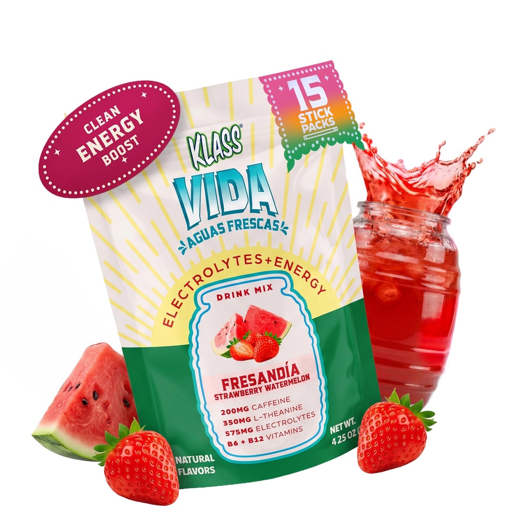 Hydratation + énergie Mélange de boissons électrolytiques – pastèque à fraises Agua Fresca Flavor.
