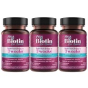 Produits de pureté MyBiotin ProClinical – Cheveux plus épais à partir de 3 semaines et combat rides - MB40X Biotine brevetée Vitamine B7 Matrix w/Astaxanthine - 40X Plus Soluble vs Biotine ordinaire, 90 Capsules de Veg