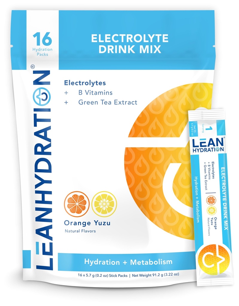 LEAN Hydratation quotidienne des paquets d'électrolytes Mélange de boissons Zéro Calories, Zéro Sucre et Vitamines, Minéraux et Plus