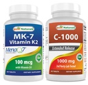 Best Naturals Vitamin K2 (MK7) mit D3 & Vitamin C 1000 mg