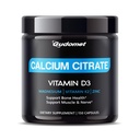 Citrate de calcium à haute absorption avec vitamine D3 et K2 - Soutient la santé des os, des muscles et des nerfs - 150 capsules, fabriqués aux États-Unis