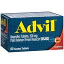 Advil Pain Reliever und Fever Reducer, Ibuprofen 200mg für Schmerzlinderung - 50 beschichtete Tabletten