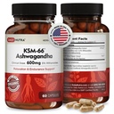 DailyNutra KSM-66 Ashwagandha 600mg Extrait de racine organique - supplément de puissance élevée avec 5% de Withanolides.