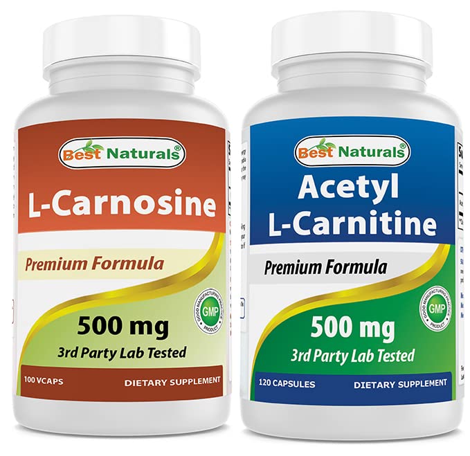 Meilleures naturelles L-Carnosine 500 mg et acétyl L-Carnitine 500 Mg