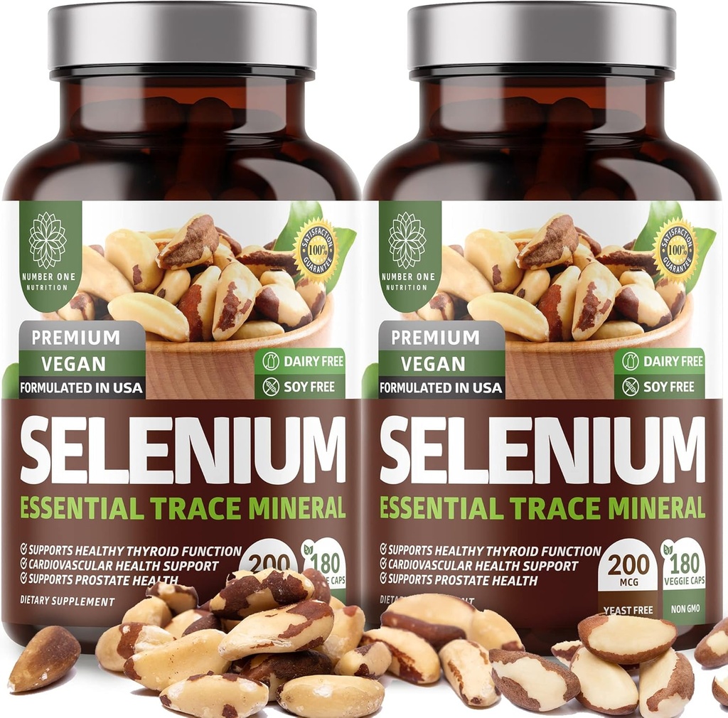 2-Pack N1N Premium Pure Selenium [Max Absorption, 200MCG] zur Unterstützung von Immunität, Herz und Prostata Gesundheit, 360 Veg Caps