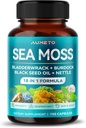 Premium Sea Moss Ergänzung mit schwarzem Seed Öl, Ashwagandha, Bladderwrack, Nettle- Advanced 18-in-1 Formel für Immunität Boosting, Mineral-Rich - Made in USA (150 Count (Pack von 1))