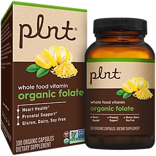 Organischer Folat - Ganze Nahrungsergänzungsmittel - 800mcg Folsäure (100 Kapseln)