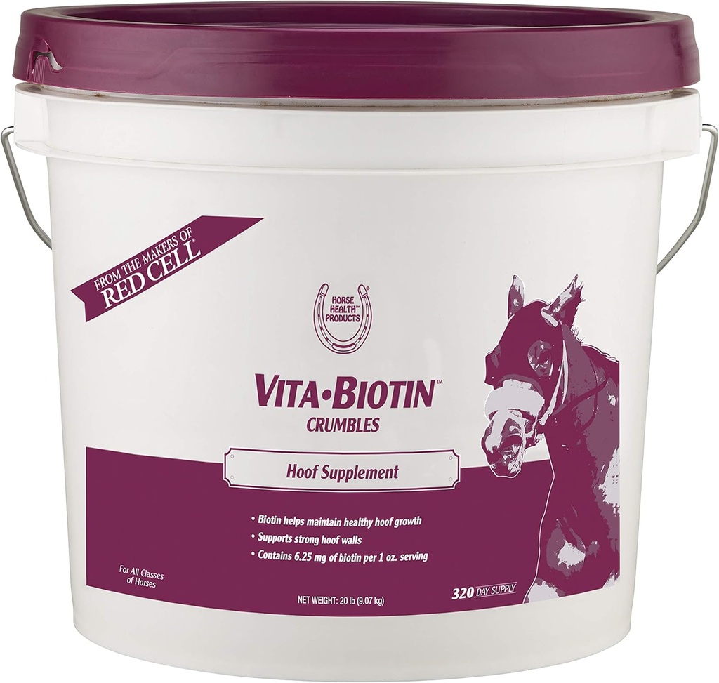 Pferdegesundheit Vita Biotin Crumbles Pferde-Hof-Ergänzung, Hilft gesunden, Sound Hooves und starke Hoof Walls, 20 lbs., 320 Tage Versorgung