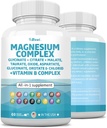 60 Count Magnesium Complex 2285mg mit Magnesium Glycinat Citrat Malate Oxid Taurat Aspartate Gluconate Orotate & Mag Chloride, Zink Kupfer Mangan & Vitamin C B1 B2 B6 B12 Complex USA