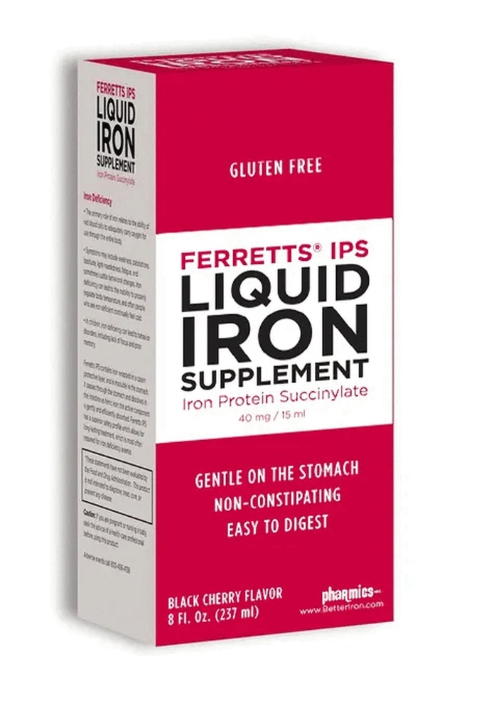 Ferretts Liquid Iron Supplement 40mg (IPS) - 8 Fl Oz. von Black Cherry Flavored High Potency Iron Supplements für Kinder & schwangere Frauen - Gentle & Non-Constipating Yummy Liquid Iron Supplement