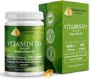 Gesundheits-Pyramide Vitamin D3 4000 IU Cholecalciferol in Olivenöl einfach zu schlucken beste Vitamin d Ergänzung für Knochen und Immununterstützung Vitamin D3 Softgel