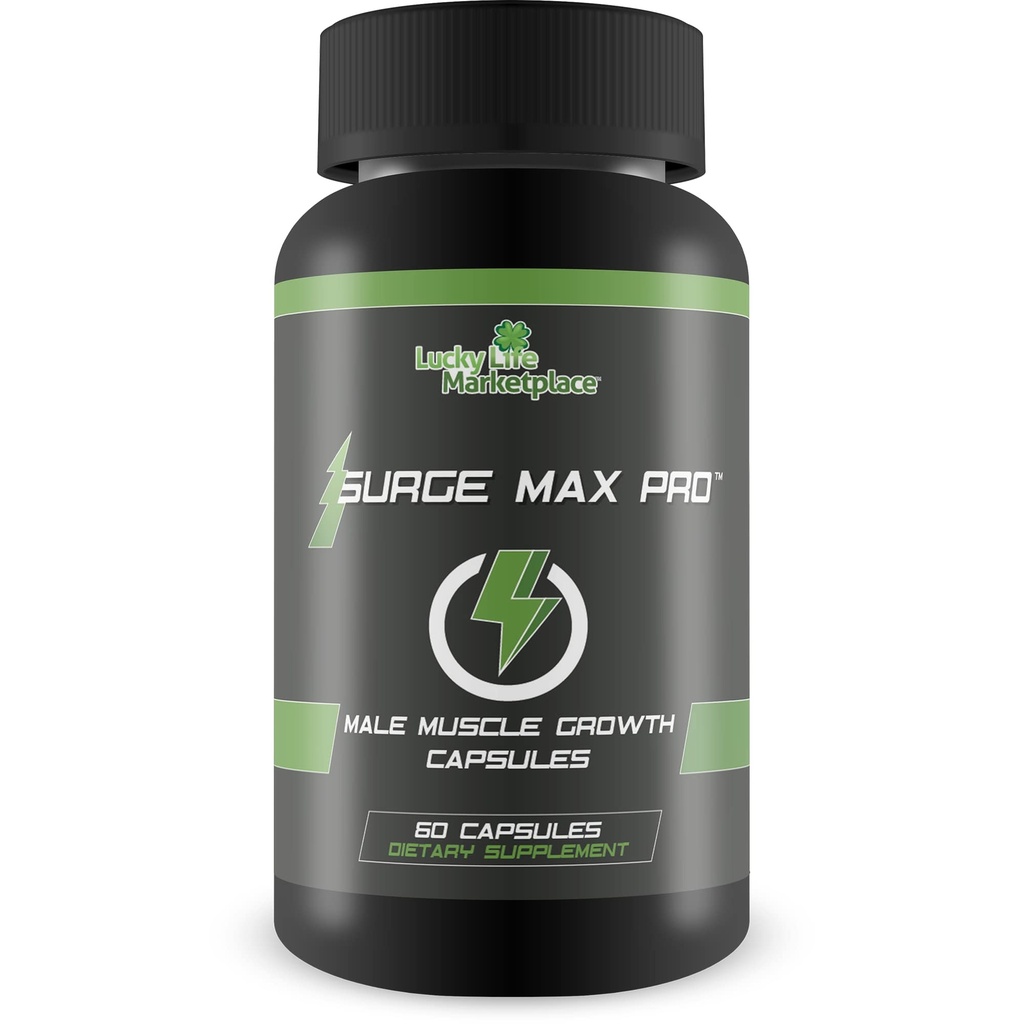Surge Max Pro - Muskelwachstum Formel - Enhance Leistung, Stärke, Stamina, & Energie - Explosive Muskelpumpe - Big Gains - Hilfe Sauerstoff & Nährstoffzufuhr zu Muskeln - L-Arginin - Muskelmasse bauen