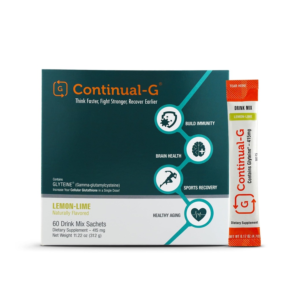 KONTINUAL - G-Pulver - Klinisch nachgewiesene Zelluläre Glutathion-Präcursor | Nutzen von Glytein & Sonnenfaser | Immununterstützung, Master Antioxidans, Detox, Gehirngesundheit & Hautpflege | 60 Beutel