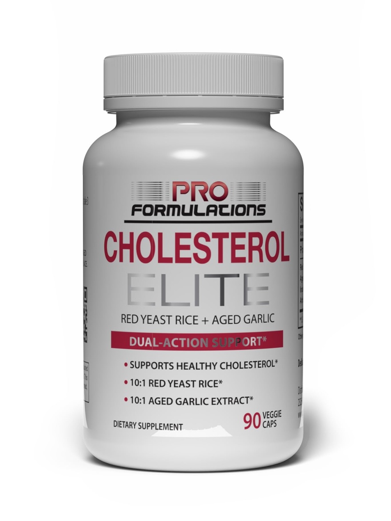 Pro Formulierungen MD Cholesterol Elite – Dual Action Cholesterol Support – 90 Veggie Caps – Powered by Red Yeast Rice & Aged Garlic Extract – Verbessert mit Inositol & Artichoke Extract